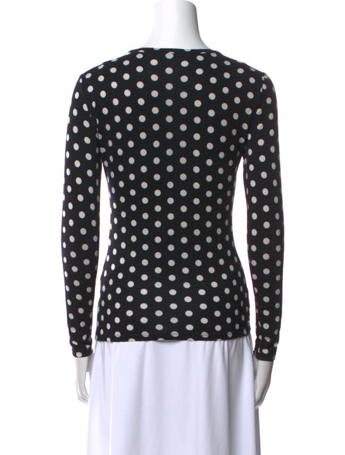 Alice + Olivia Polka Dot Print Crew Neck Top