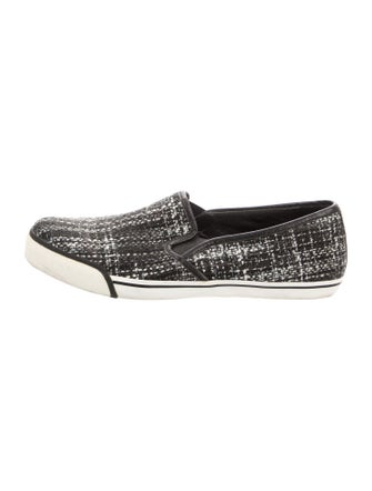 Alice + Olivia Tweed Printed Loafers
