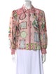 Alice + Olivia Printed Long Sleeve Button-Up Top
