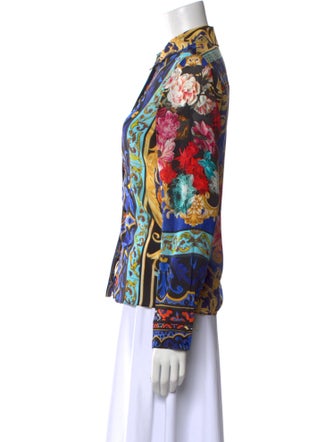 Alice + Olivia Silk Printed Button-Up Top