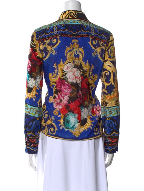 Alice + Olivia Silk Printed Button-Up Top