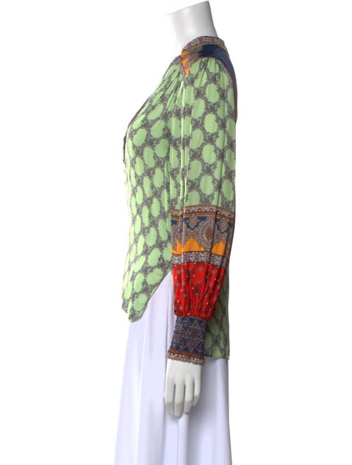 Alice + Olivia Printed V-Neck Blouse