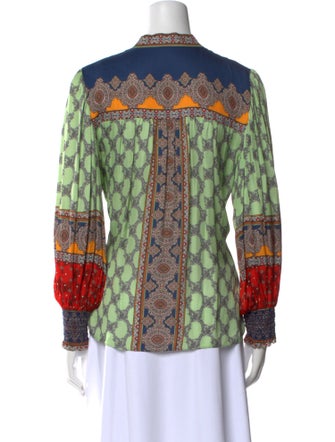 Alice + Olivia Printed V-Neck Blouse