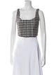 Alice + Olivia Plaid Print Square Neckline Crop Top