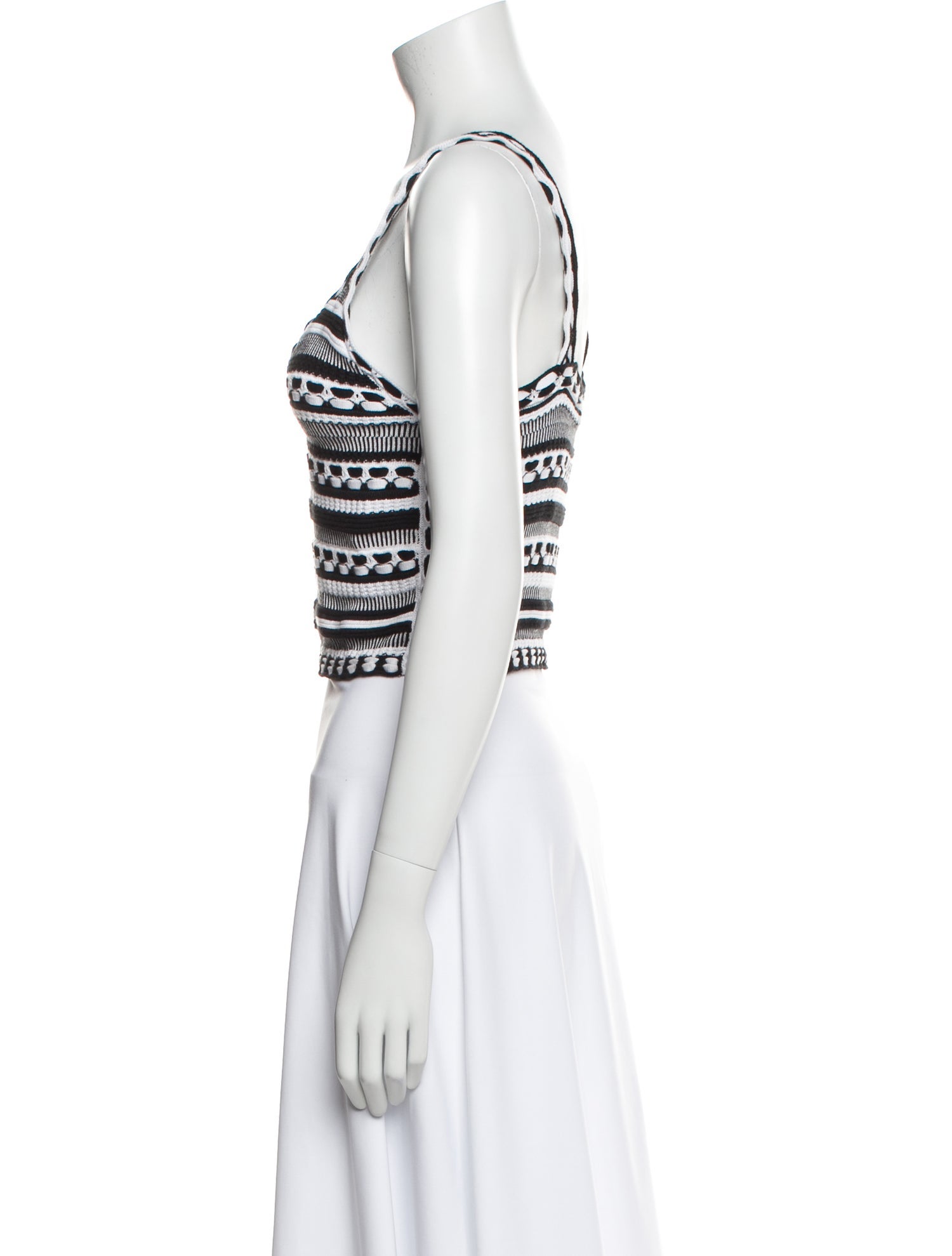 Alice + Olivia Striped V-Neck Crop Top