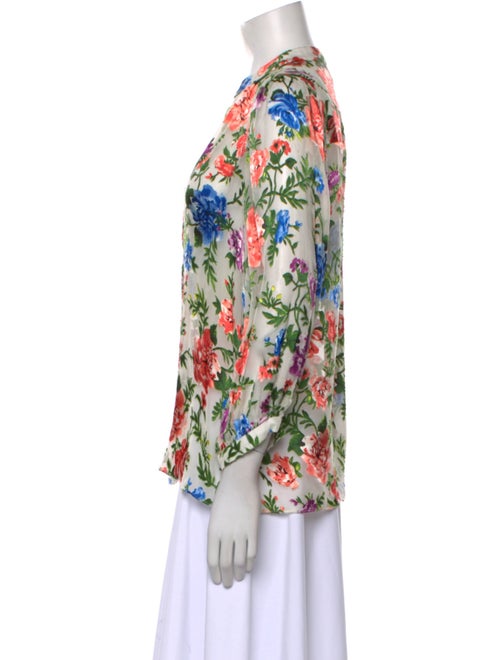 Alice + Olivia Floral Print V-Neck Blouse
