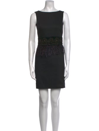 Alice + Olivia Bateau Neckline Mini Dress