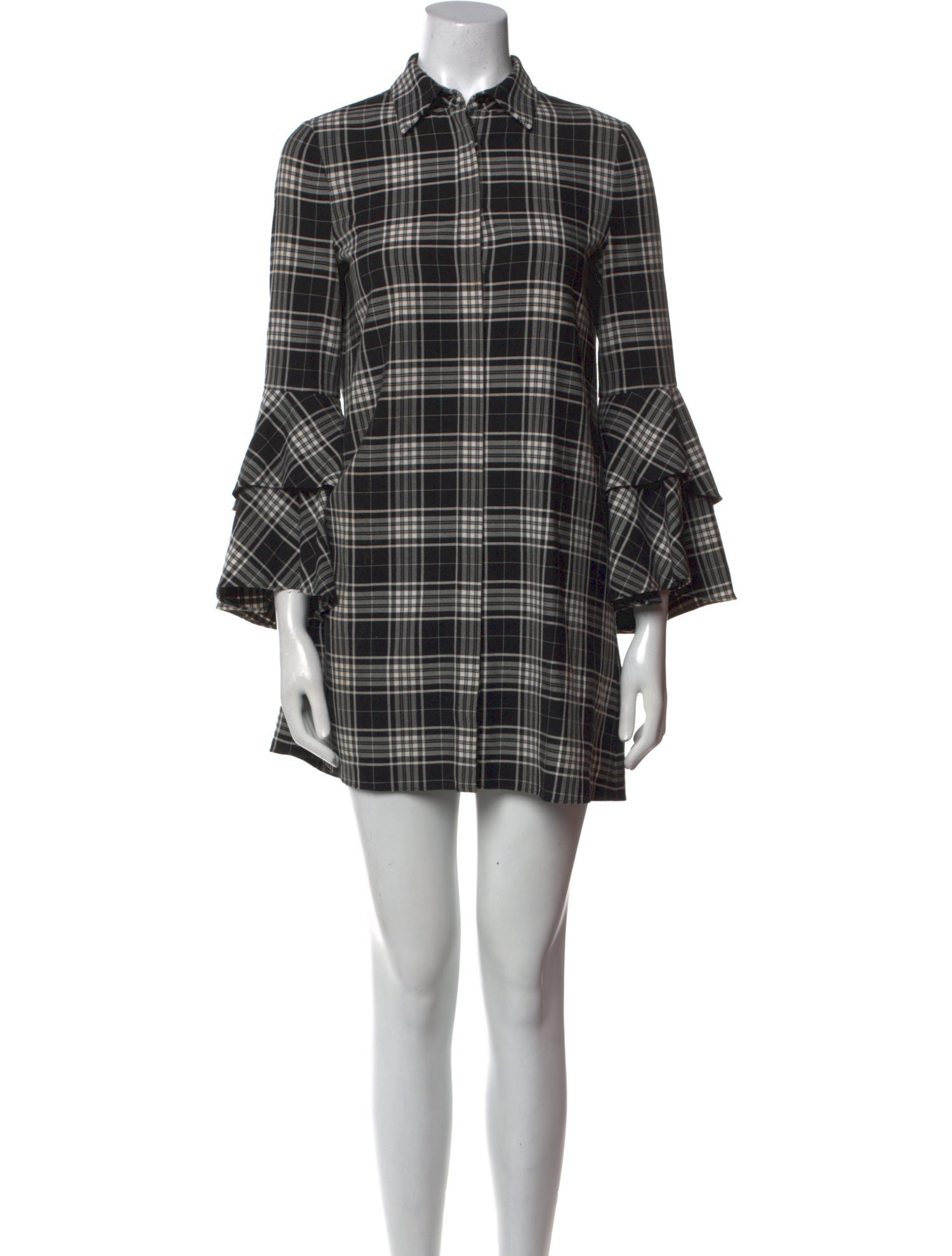 Alice + Olivia Plaid Print Mini Dress