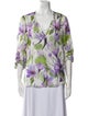 Alice + Olivia Printed V-Neck Blouse