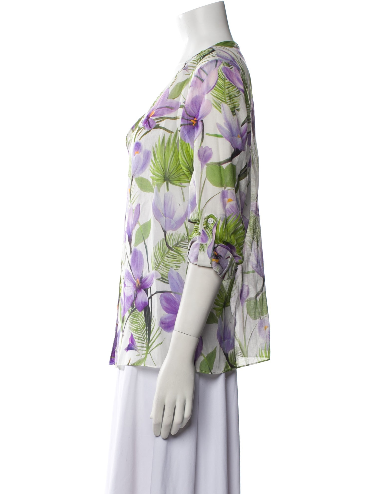 Alice + Olivia Printed V-Neck Blouse