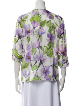 Alice + Olivia Printed V-Neck Blouse