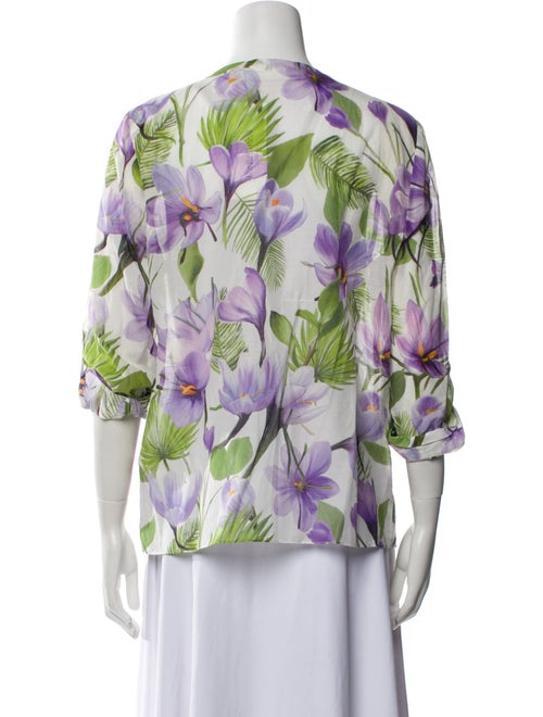 Alice + Olivia Printed V-Neck Blouse