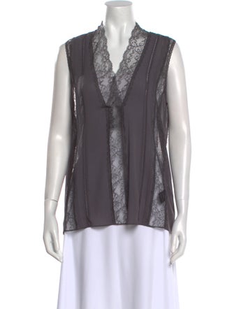 Alice + Olivia V-Neck Sleeveless Blouse