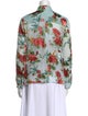Alice + Olivia Floral Print Long Sleeve Button-Up Top