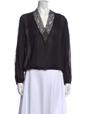 Alice + Olivia V-Neck Long Sleeve Blouse