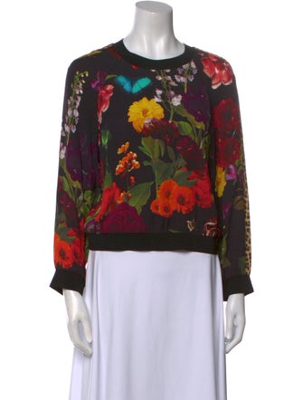 Alice + Olivia Floral Print Crew Neck Sweatshirt