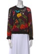 Alice + Olivia Floral Print Crew Neck Sweatshirt