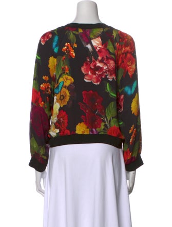 Alice + Olivia Floral Print Crew Neck Sweatshirt