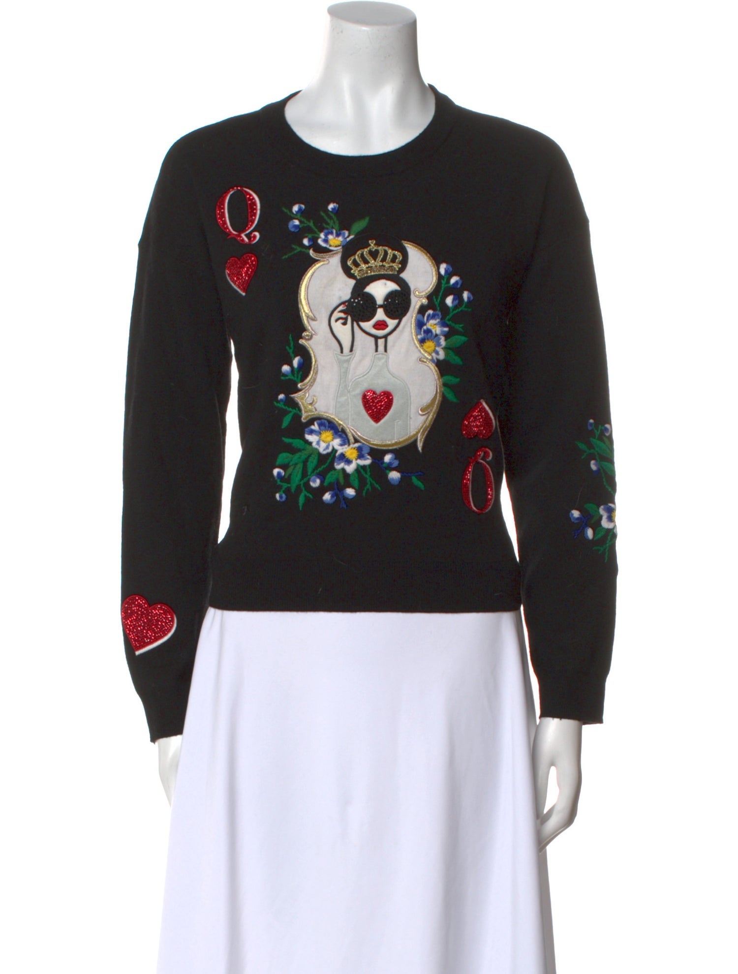Alice + Olivia Wool Graphic Print Sweatshirt