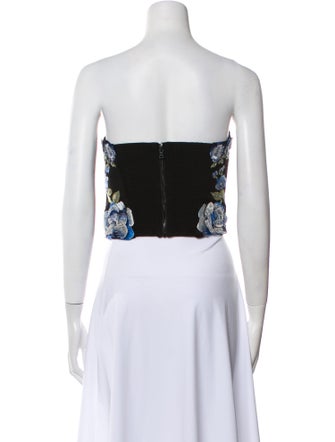 Alice + Olivia Floral Print Strapless Crop Top