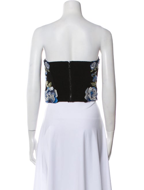 Alice + Olivia Floral Print Strapless Crop Top