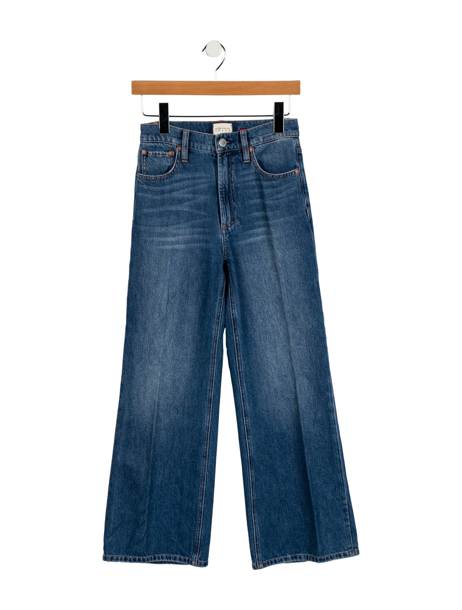 Alice + Olivia Mid-Rise Wide Leg Jeans
