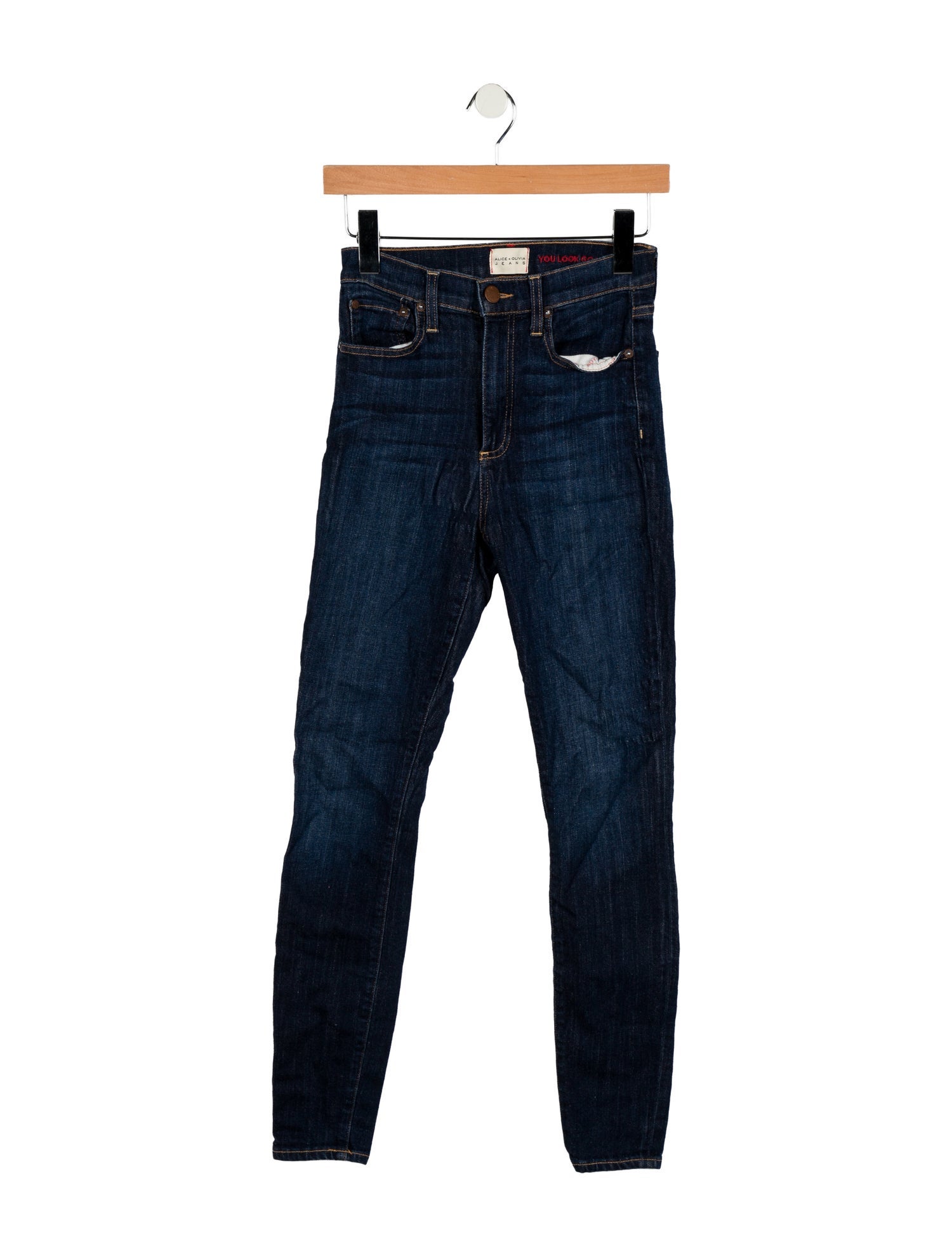 Alice + Olivia Mid-Rise Skinny Leg Jeans