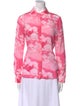 Alice + Olivia Silk Tie-Dye Print Button-Up Top