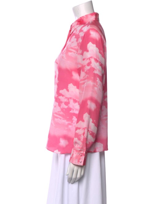 Alice + Olivia Silk Tie-Dye Print Button-Up Top