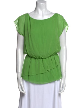 Alice + Olivia Silk Bateau Neckline Blouse