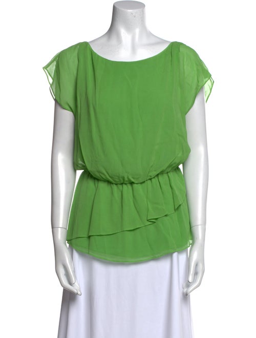 Alice + Olivia Silk Bateau Neckline Blouse