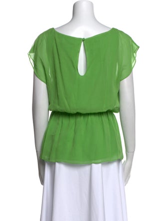 Alice + Olivia Silk Bateau Neckline Blouse