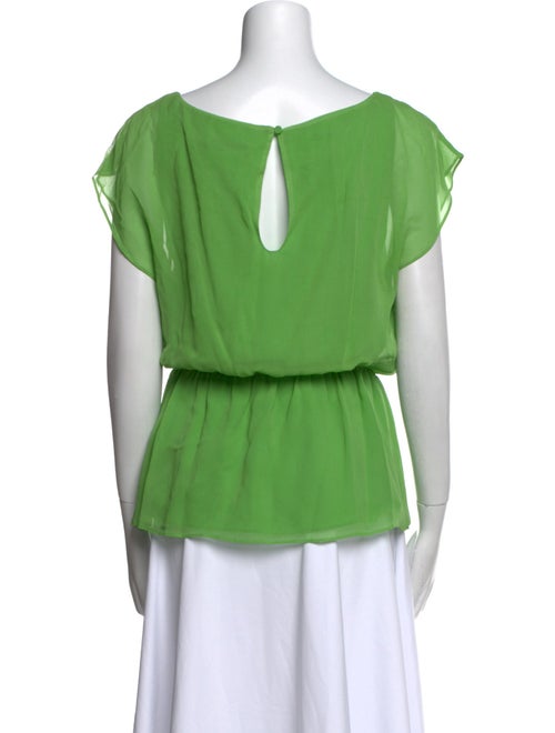 Alice + Olivia Silk Bateau Neckline Blouse