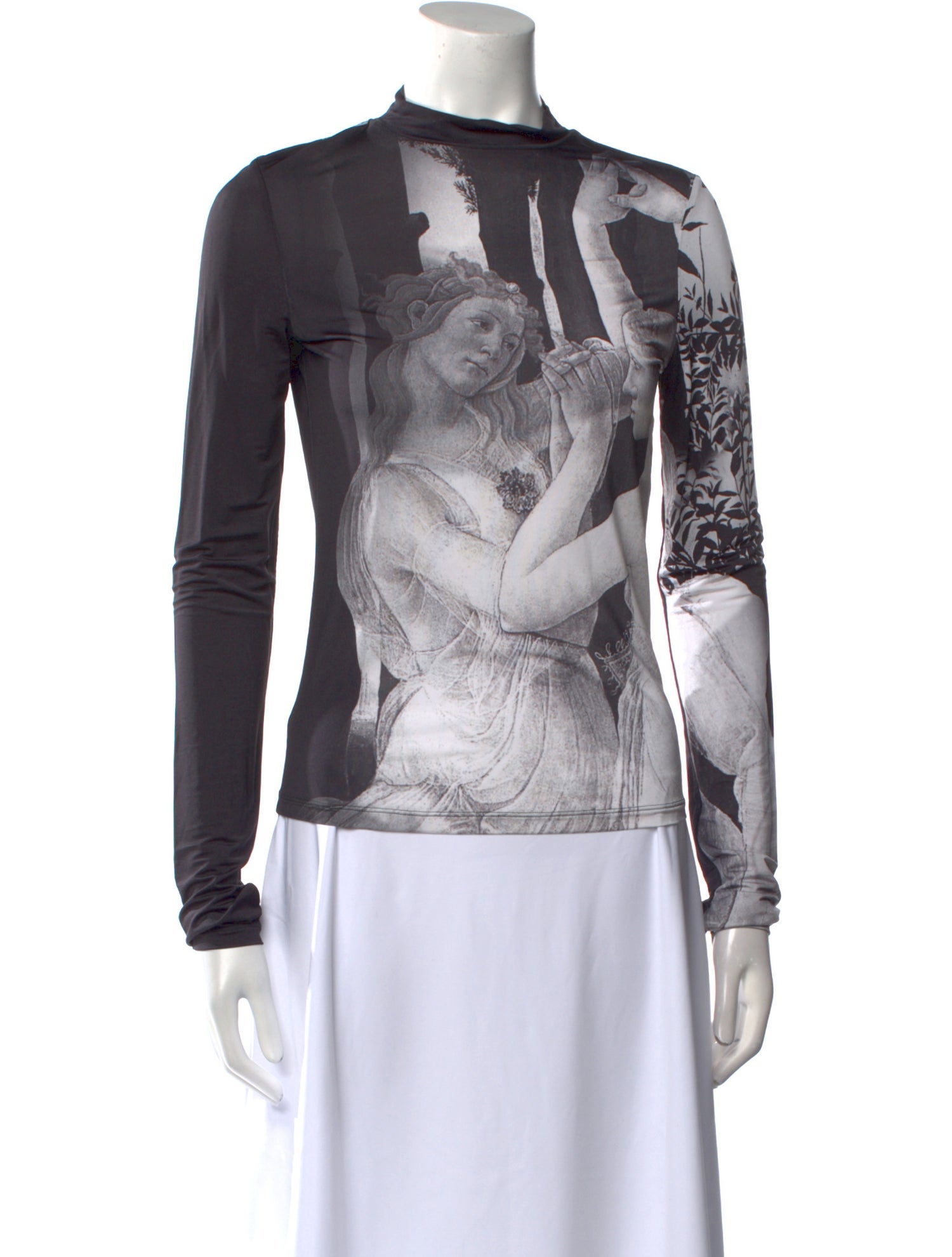 Alice + Olivia Printed Mock Neck Top