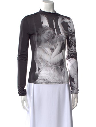 Alice + Olivia Printed Mock Neck Top