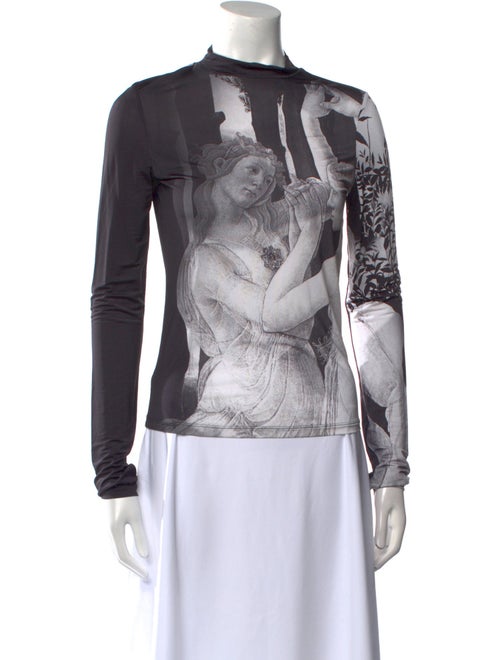 Alice + Olivia Printed Mock Neck Top