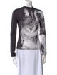 Alice + Olivia Printed Mock Neck Top