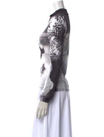 Alice + Olivia Printed Mock Neck Top