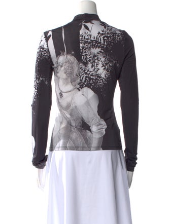 Alice + Olivia Printed Mock Neck Top