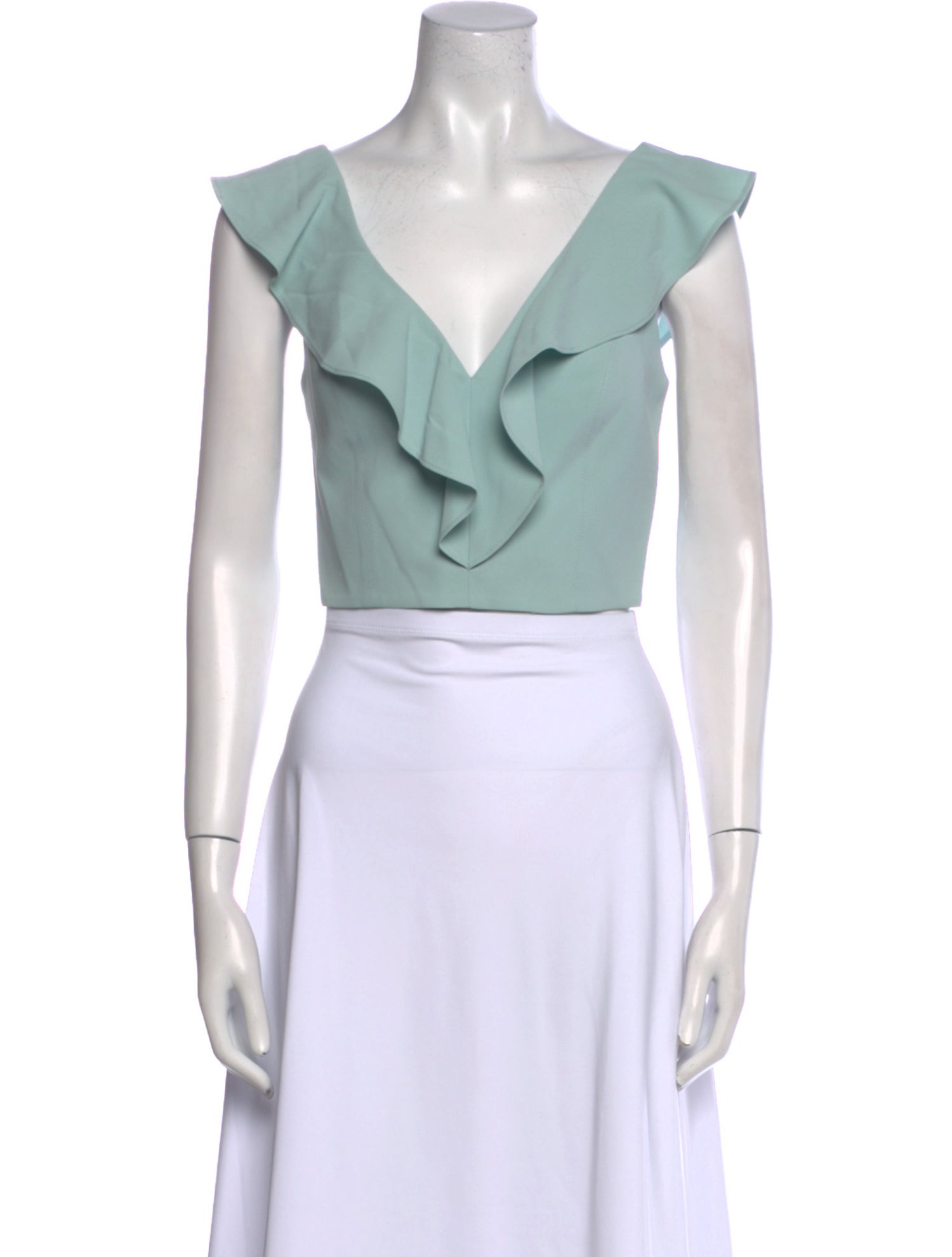 Alice + Olivia V-Neck Short Sleeve Crop Top