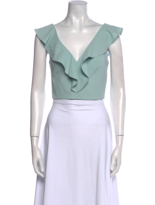 Alice + Olivia V-Neck Short Sleeve Crop Top