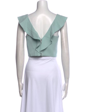 Alice + Olivia V-Neck Short Sleeve Crop Top