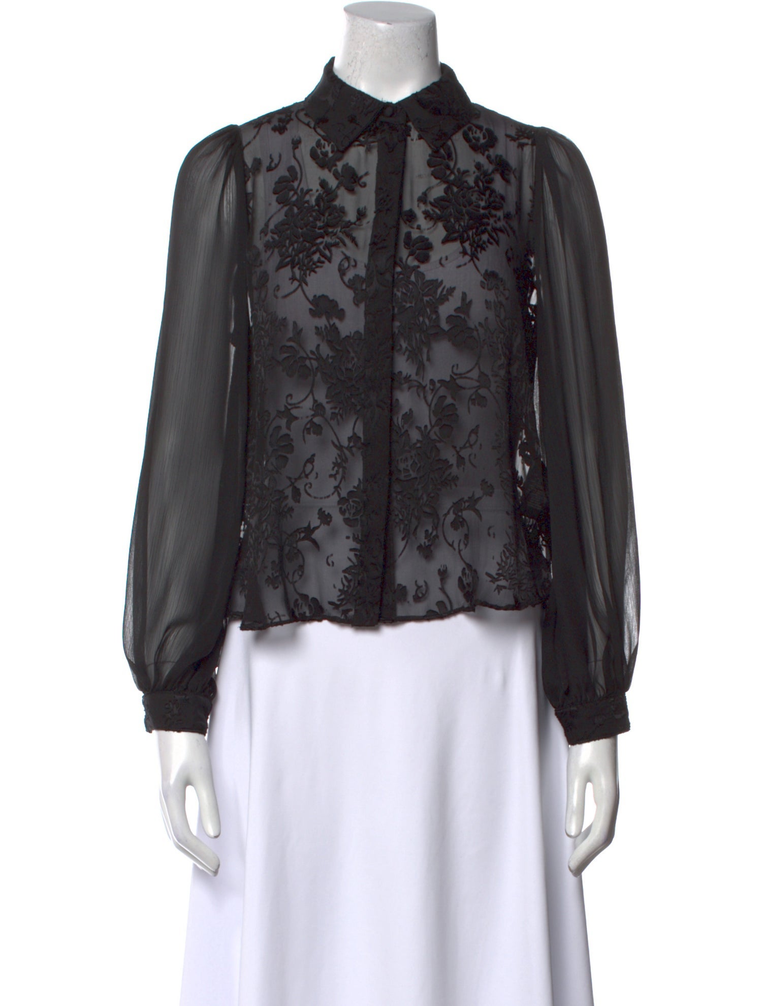 Alice + Olivia Long Sleeve Button-Up Top