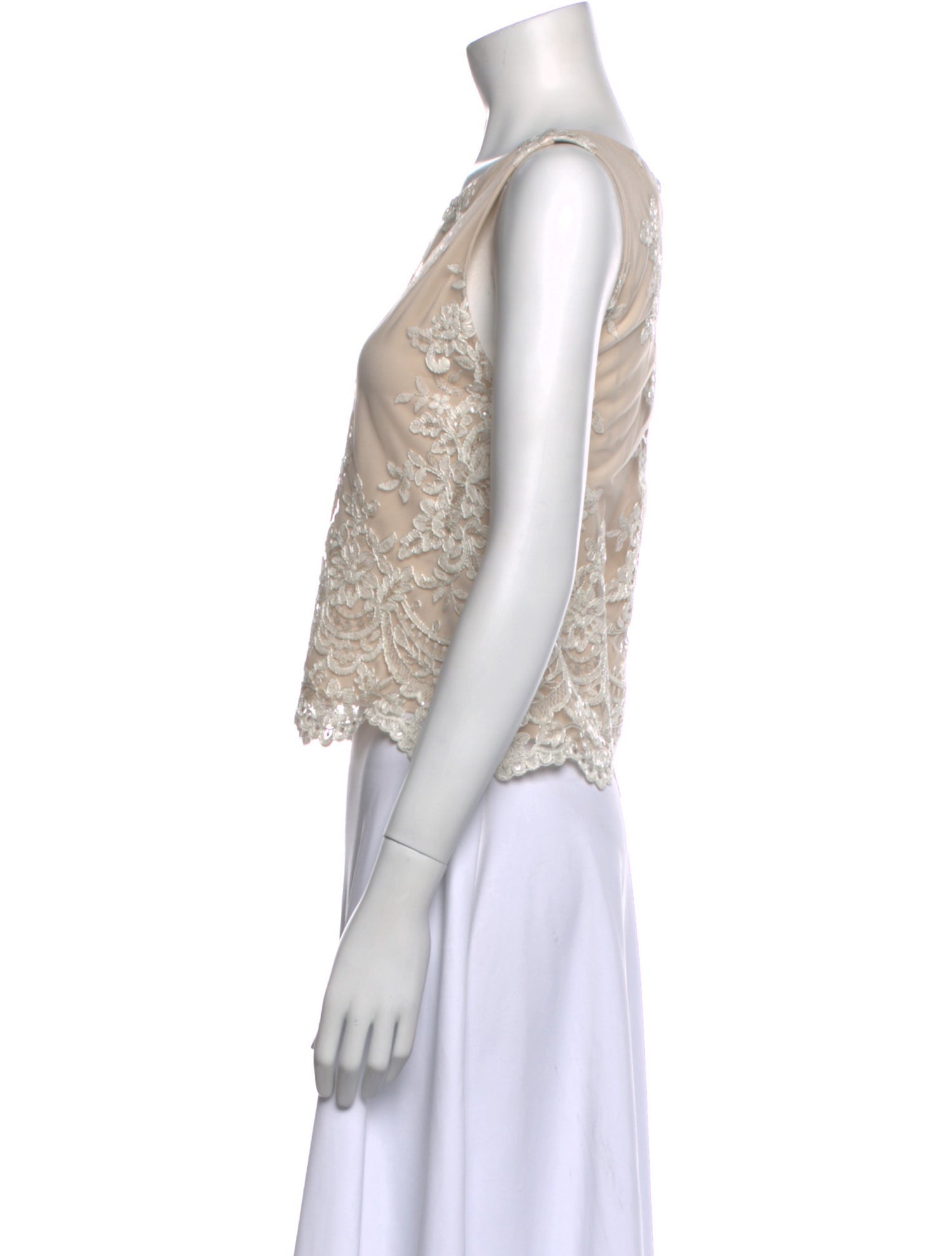 Alice + Olivia Nylon Bateau Neckline Crop Top