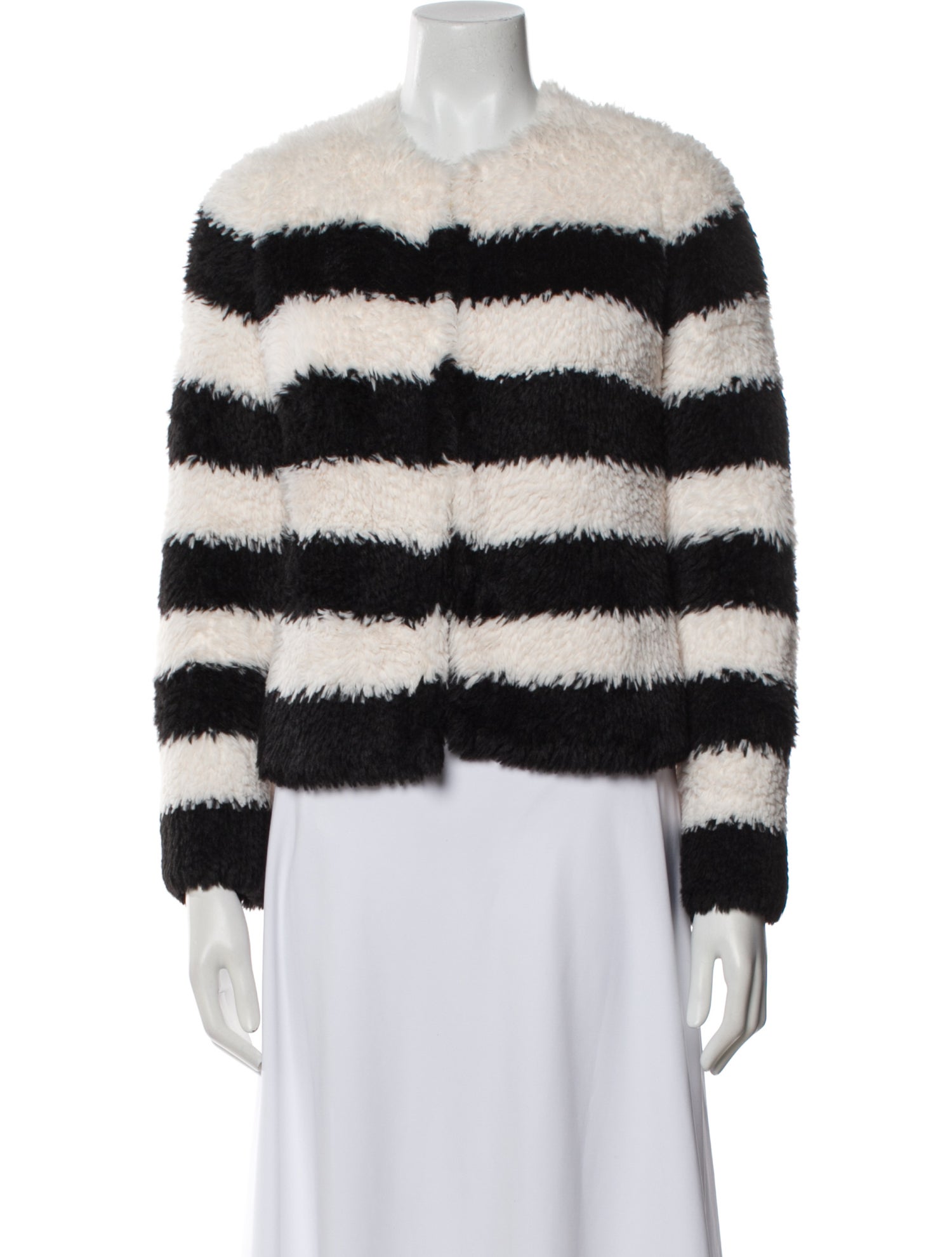 Alice + Olivia Striped Faux Fur Jacket