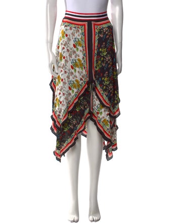 Alice + Olivia Floral Print Midi Length Skirt