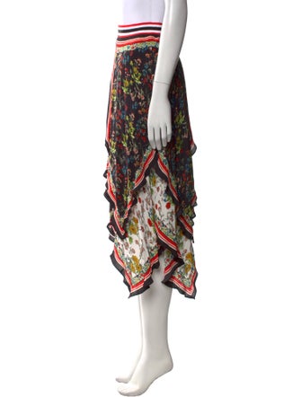 Alice + Olivia Floral Print Midi Length Skirt