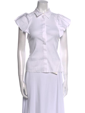 Alice + Olivia Short Sleeve Button-Up Top