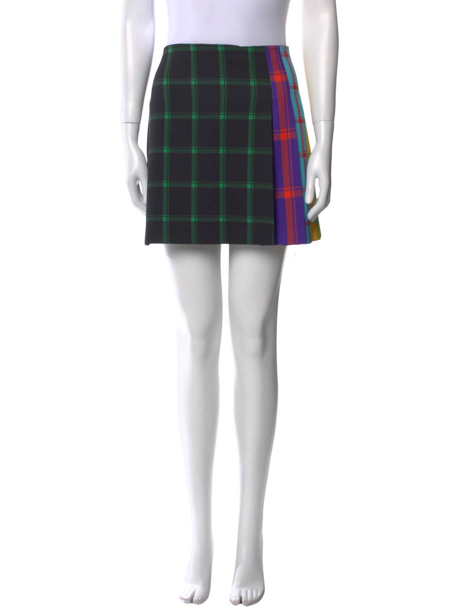 Alice + Olivia Plaid Print Mini Skirt