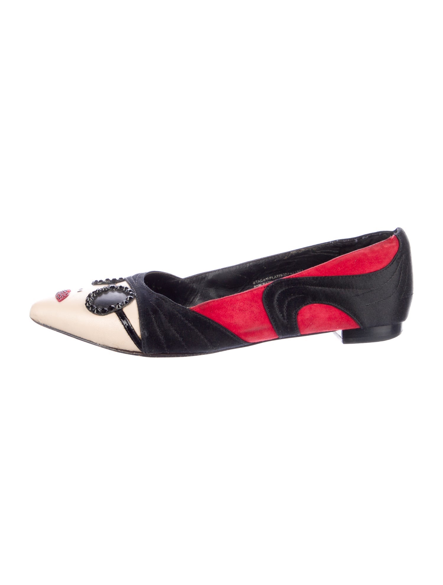 Alice + Olivia Leather Printed Ballet Flats
